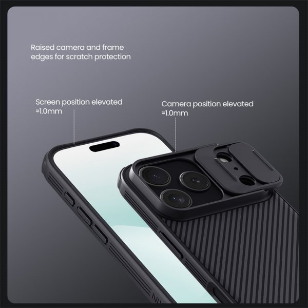 Nillkin iPhone 17 Pro CamShield Pro MagSafe -suojakuori, musta