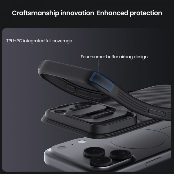 Nillkin iPhone 17 Pro CamShield Pro -suojakuori, musta