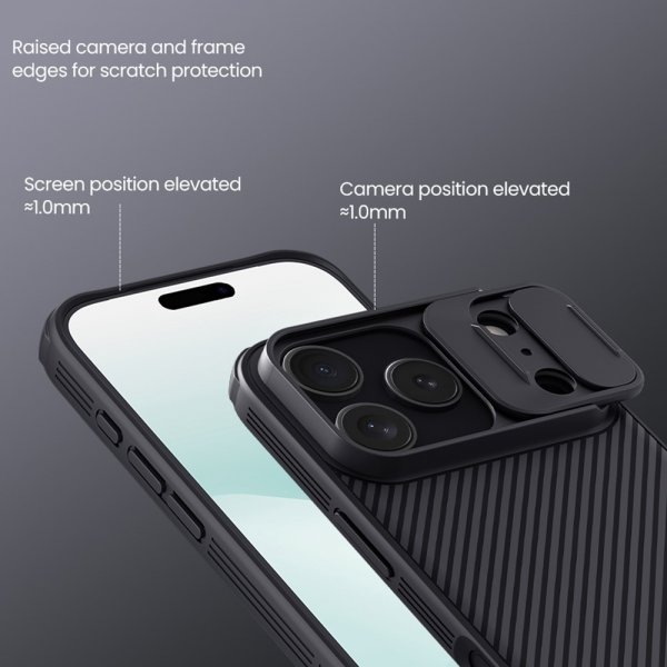 Nillkin iPhone 17 Pro CamShield Pro -suojakuori, musta