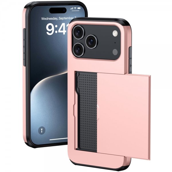 iPhone 17 Pro Kotelo Korttilokero Ruusukulta