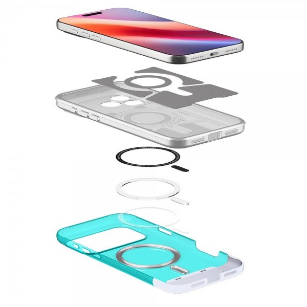 Spigen iPhone 17 Pro -suojakuori Classic C1 MagFit Bondi Blue
