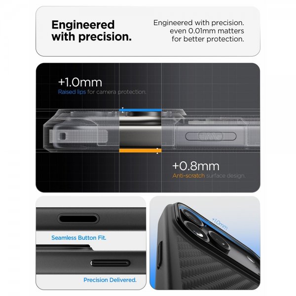 Spigen iPhone 17 Pro -kuori Enzo Aramid T MagFit musta