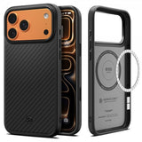 Spigen iPhone 17 Pro -kuori Enzo Aramid T MagFit musta