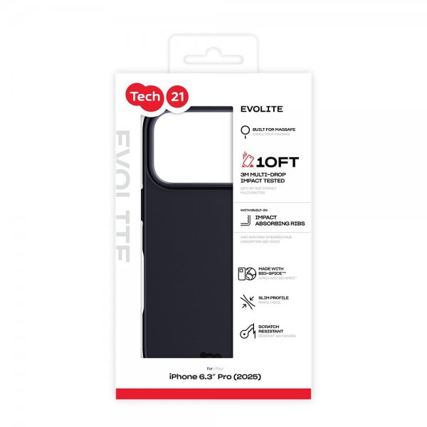 Tech21 iPhone 17 Pro EvoLite MagSafe -kuori, musta