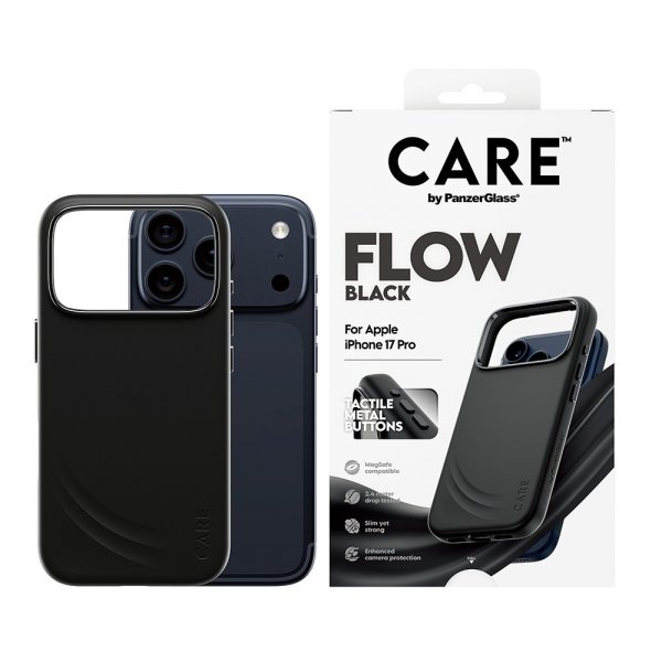 CARE by PanzerGlass iPhone 17 Pro -kuori Flow MagSafe musta