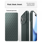 Spigen iPhone 17 Pro -suojakuori Liquid Air Abyss Green