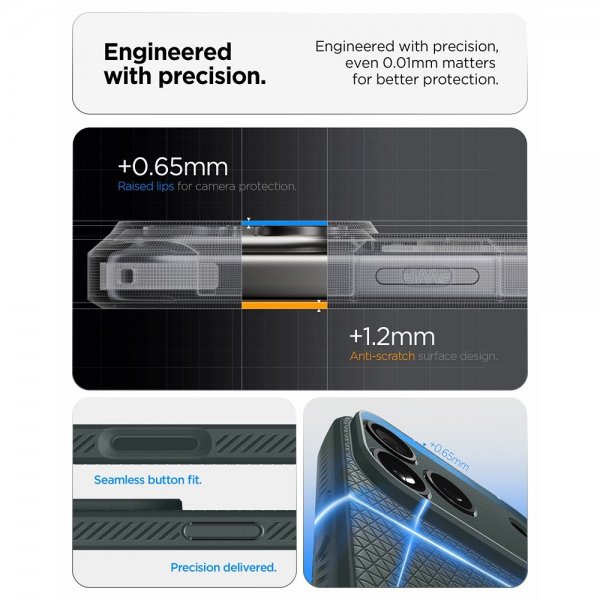 Spigen iPhone 17 Pro -suojakuori Liquid Air Abyss Green