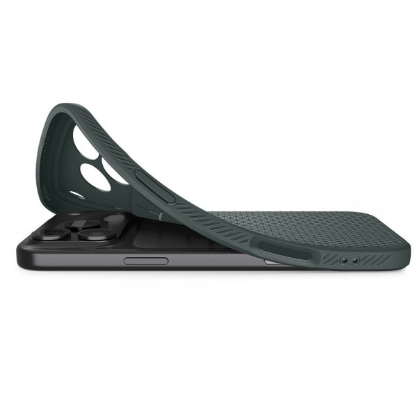 Spigen iPhone 17 Pro -suojakuori Liquid Air Abyss Green