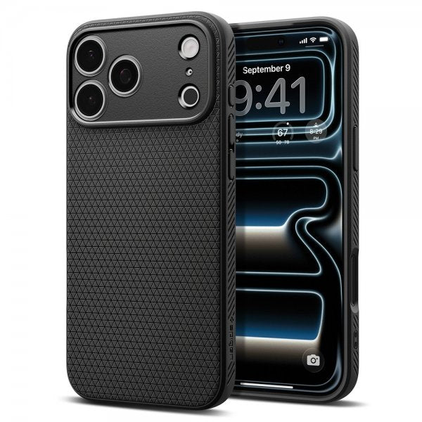 Spigen iPhone 17 Pro -suojakuori Liquid Air Matte Black