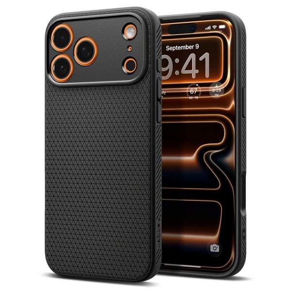 Spigen iPhone 17 Pro -suojakuori Liquid Air Matte Black