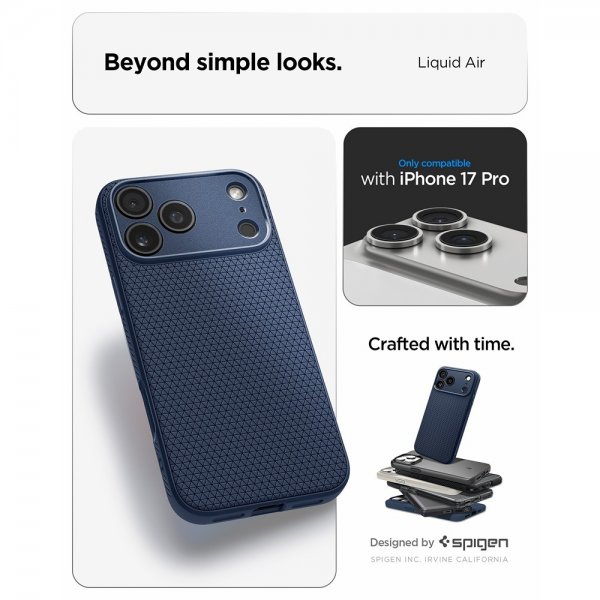 Spigen iPhone 17 Pro Kuori Liquid Air Navy Blue