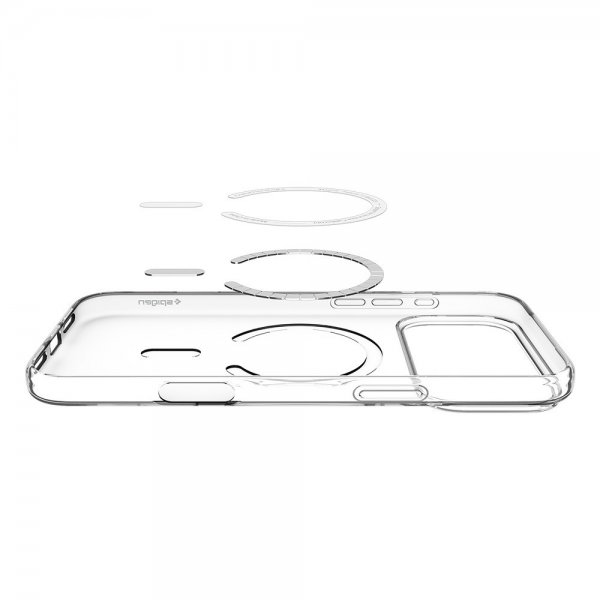 Spigen iPhone 17 Pro -suojakuori Liquid Crystal MagFit Clear White