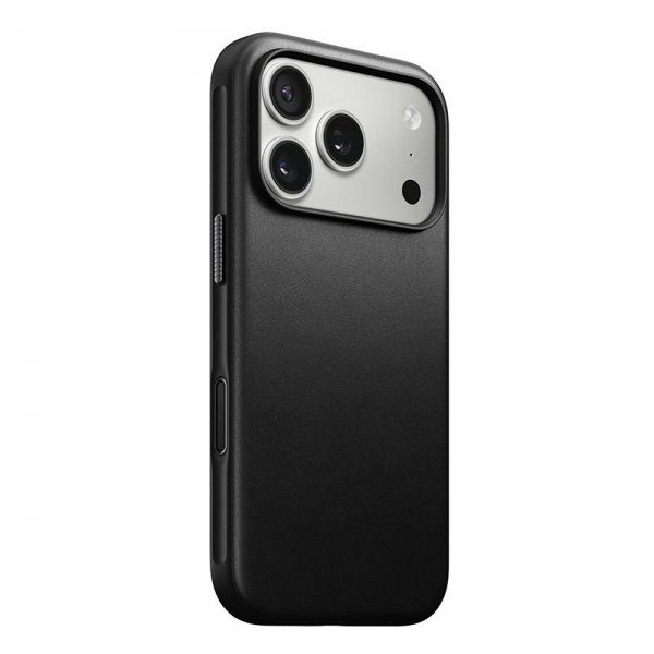 Nomad iPhone 17 Pro -kuori, moderni nahkakuori, musta