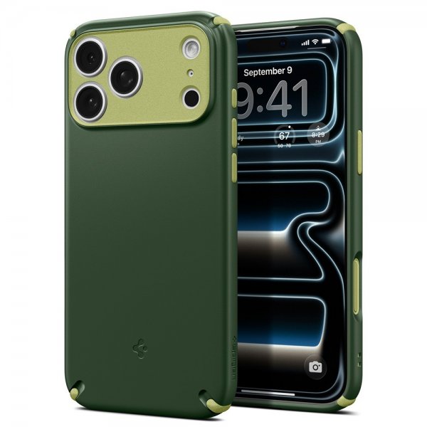 Spigen iPhone 17 Pro -kuori Nano Pop Hybrid MagFit Avo Green
