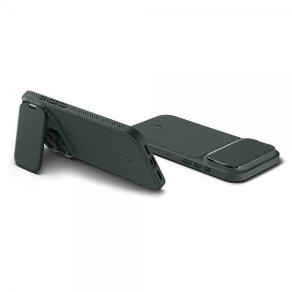 Spigen iPhone 17 Pro -kuori Optik Armor MagFit Abyss Green
