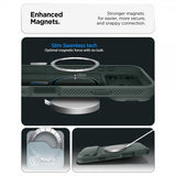 Spigen iPhone 17 Pro -kuori Optik Armor MagFit Abyss Green