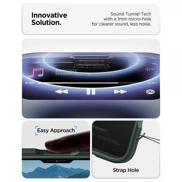 Spigen iPhone 17 Pro -kuori Optik Armor MagFit Abyss Green