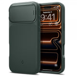 Spigen iPhone 17 Pro -kuori Optik Armor MagFit Abyss Green