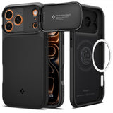 Spigen iPhone 17 Pro -kuori Optik Armor MagFit Musta