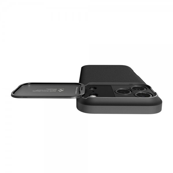 Spigen iPhone 17 Pro -kuori Optik Armor MagFit Musta