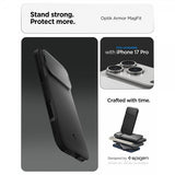 Spigen iPhone 17 Pro -kuori Optik Armor MagFit Musta
