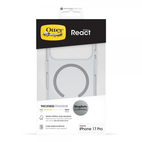 Otterbox iPhone 17 Pro React MagSafe Läpinäkyvä kuori