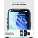 Spigen iPhone 17 Pro -kuori, Rugged Armor MagFit, harmaa