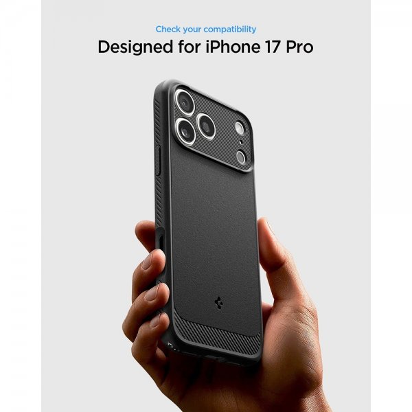 Spigen iPhone 17 Pro -kuori Rugged Armor MagFit Matte Black
