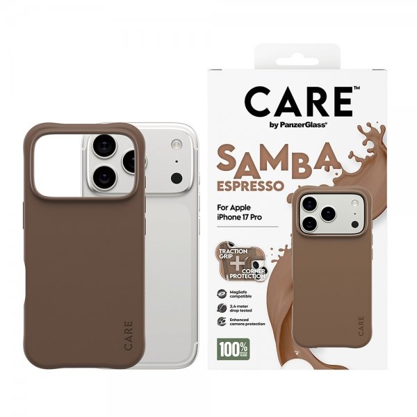 CARE by PanzerGlass iPhone 17 Pro -suojakuori Samba MagSafe Espresso