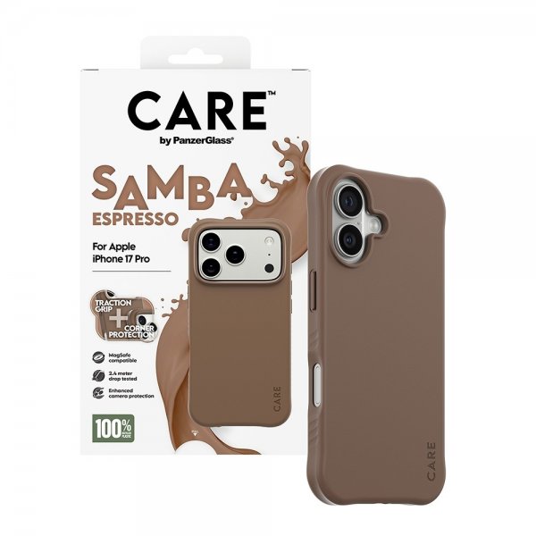 CARE by PanzerGlass iPhone 17 Pro -suojakuori Samba MagSafe Espresso