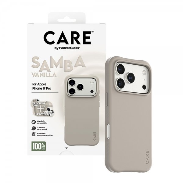 CARE by PanzerGlass iPhone 17 Pro -kuori Samba MagSafe Vanilla