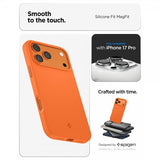 Spigen iPhone 17 Pro Silikonikuori Silicone Fit MagFit Cosmic Orange