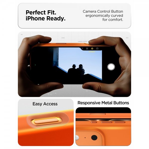 Spigen iPhone 17 Pro Silikonikuori Silicone Fit MagFit Cosmic Orange