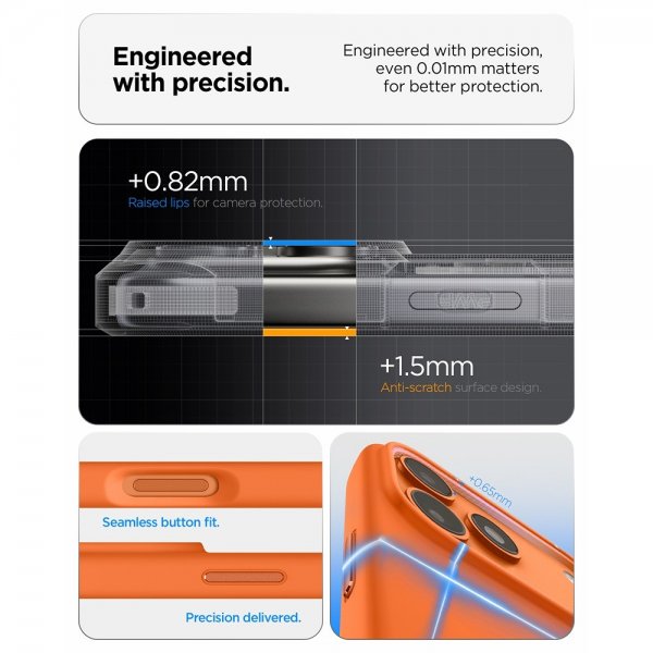 Spigen iPhone 17 Pro Silikonikuori Silicone Fit MagFit Cosmic Orange