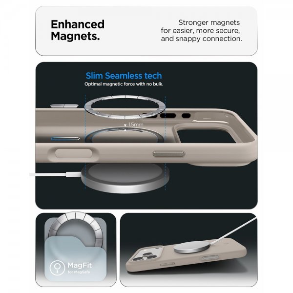 Spigen iPhone 17 Pro Silikonikuori Silicone Fit MagFit Stone