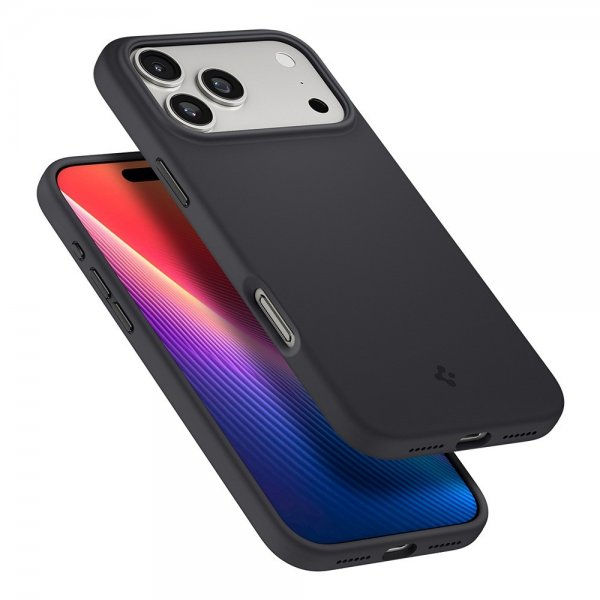 Spigen iPhone 17 Pro -kuori Silicone Fit MagFit musta