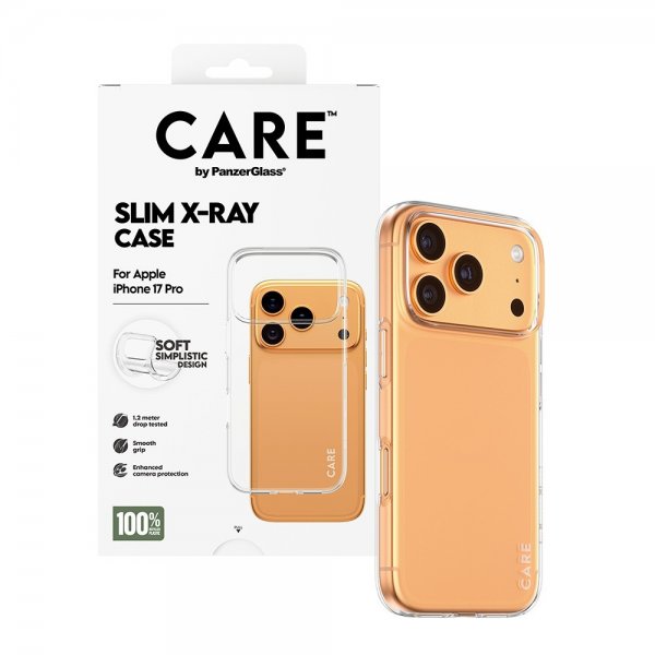 CARE by PanzerGlass iPhone 17 Pro Slim X-Ray Läpinäkyvä kuori