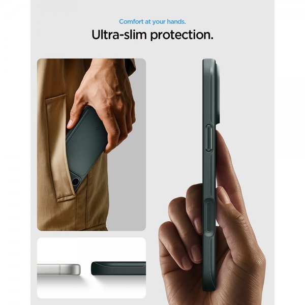 Spigen iPhone 17 Pro -kuori Thin Fit MagFit Abyss Green