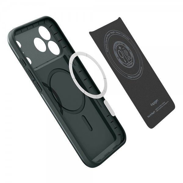 Spigen iPhone 17 Pro -kuori Thin Fit MagFit Abyss Green