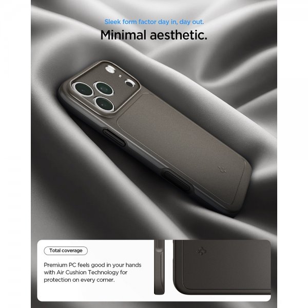 Spigen iPhone 17 Pro Thin Fit MagFit Gunmetal -suojakuori