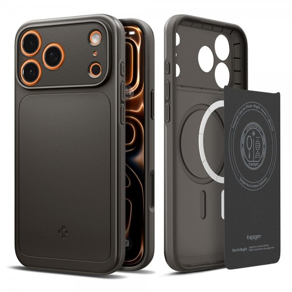Spigen iPhone 17 Pro Thin Fit MagFit Gunmetal -suojakuori