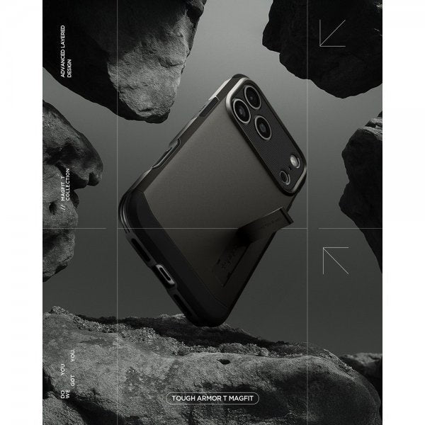Spigen iPhone 17 Pro Tough Armor T MagFit Gunmetal -kuori