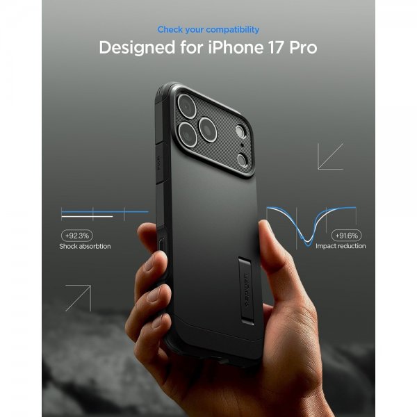 Spigen iPhone 17 Pro -kuori Tough Armor T MagFit Musta