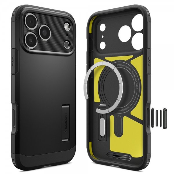 Spigen iPhone 17 Pro -kuori Tough Armor T MagFit Musta