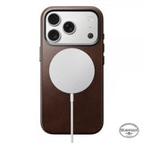 Nomad iPhone 17 Pro -kuori, Traditional Leather Case, Horween Rustic Brown