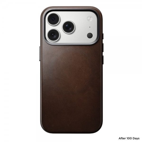 Nomad iPhone 17 Pro -kuori, Traditional Leather Case, Horween Rustic Brown