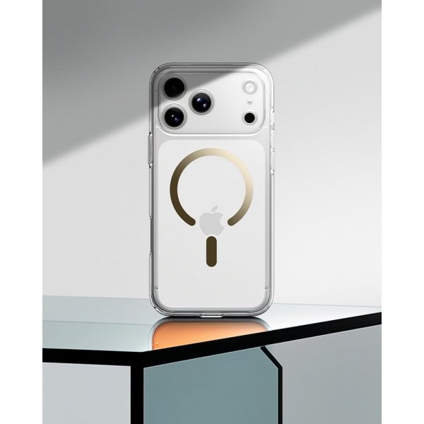 Spigen iPhone 17 Pro Ultra Hybrid MagFit Clear Gold -kuori