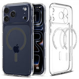 Spigen iPhone 17 Pro -suojakuori Ultra Hybrid MagFit Clear Graphite