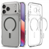 Spigen iPhone 17 Pro -suojakuori Ultra Hybrid MagFit Clear Graphite