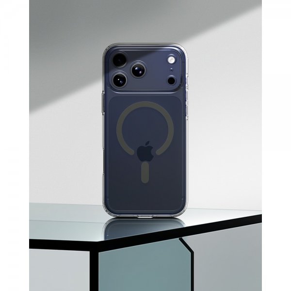 Spigen iPhone 17 Pro -suojakuori Ultra Hybrid MagFit Clear Graphite